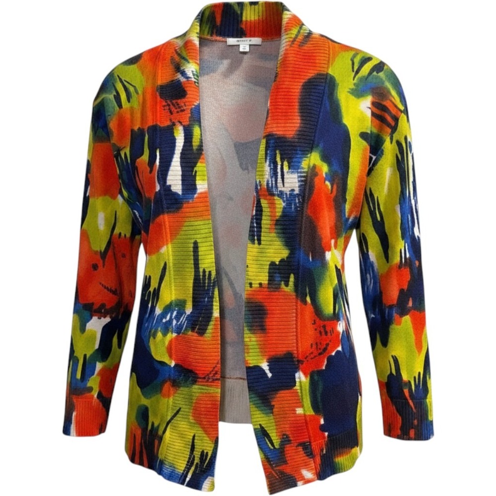 Calvin Klein Women's Blouse Multicolor Abstract Cotton , Size L